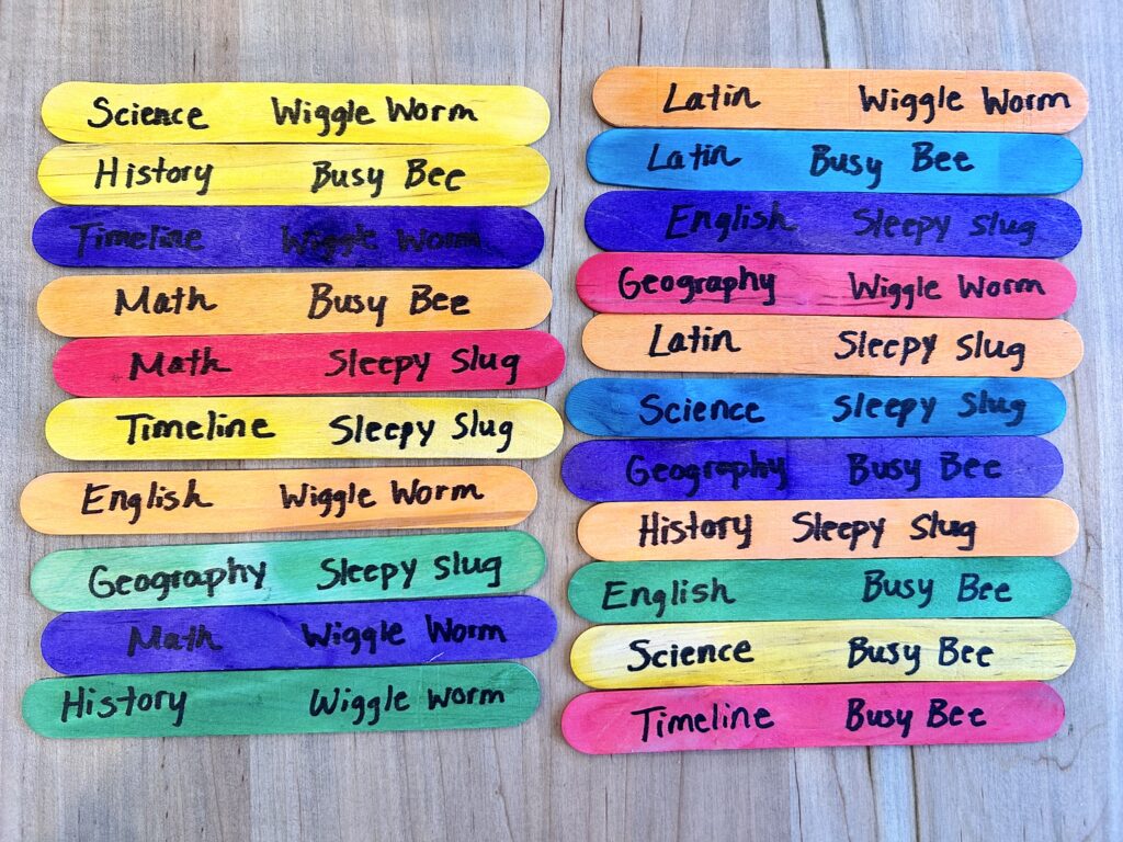 Popsicle stick review game
