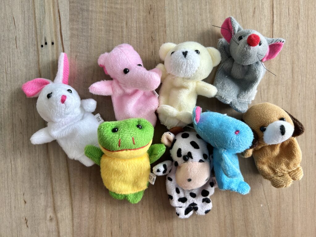 finger puppets laying out on table