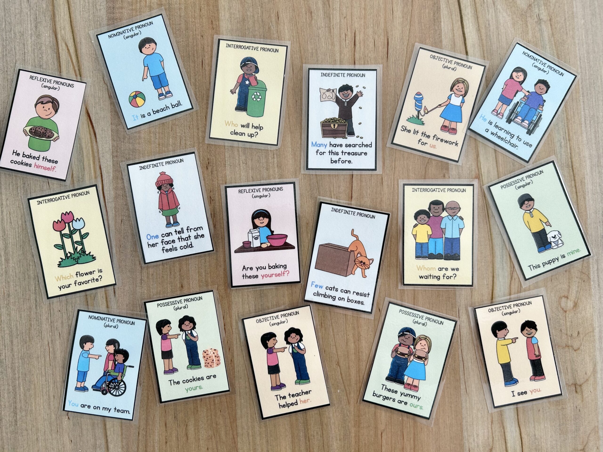 pronoun memory game