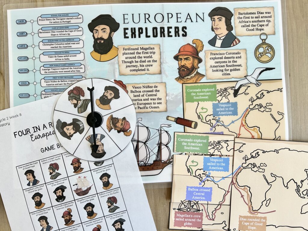 European Explorers placemat and games