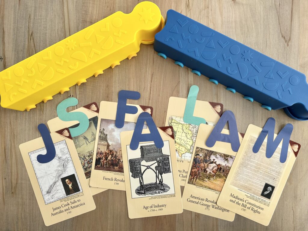 timeline cards with stepping stone