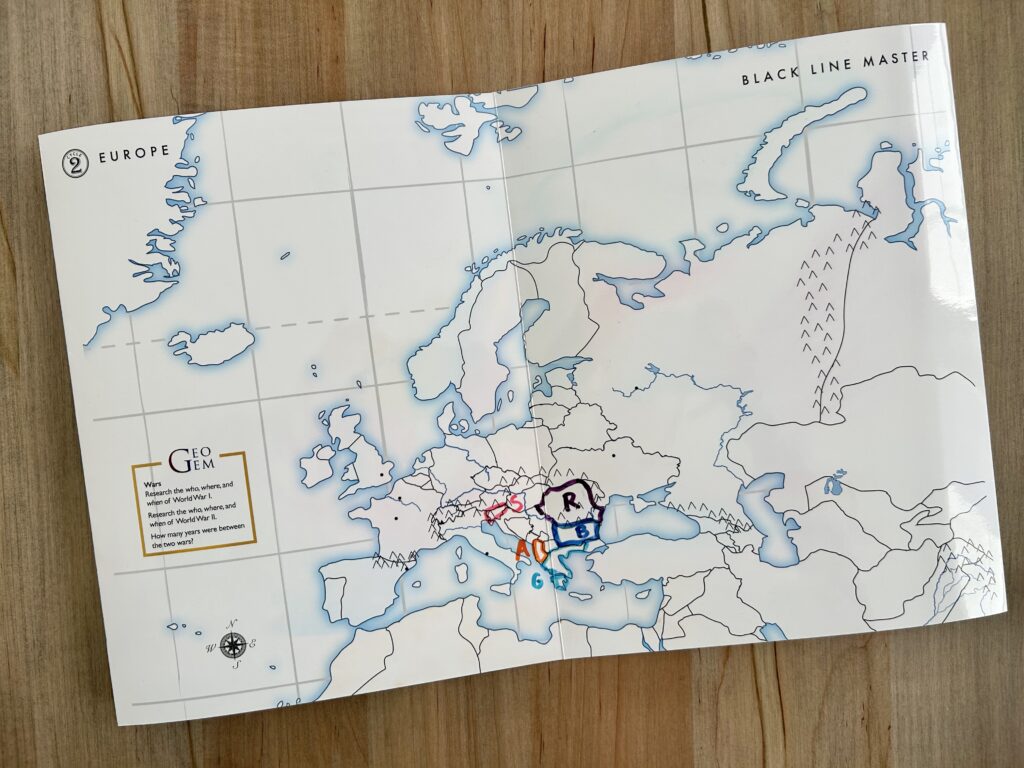 balkan countries outlined on trivium table map