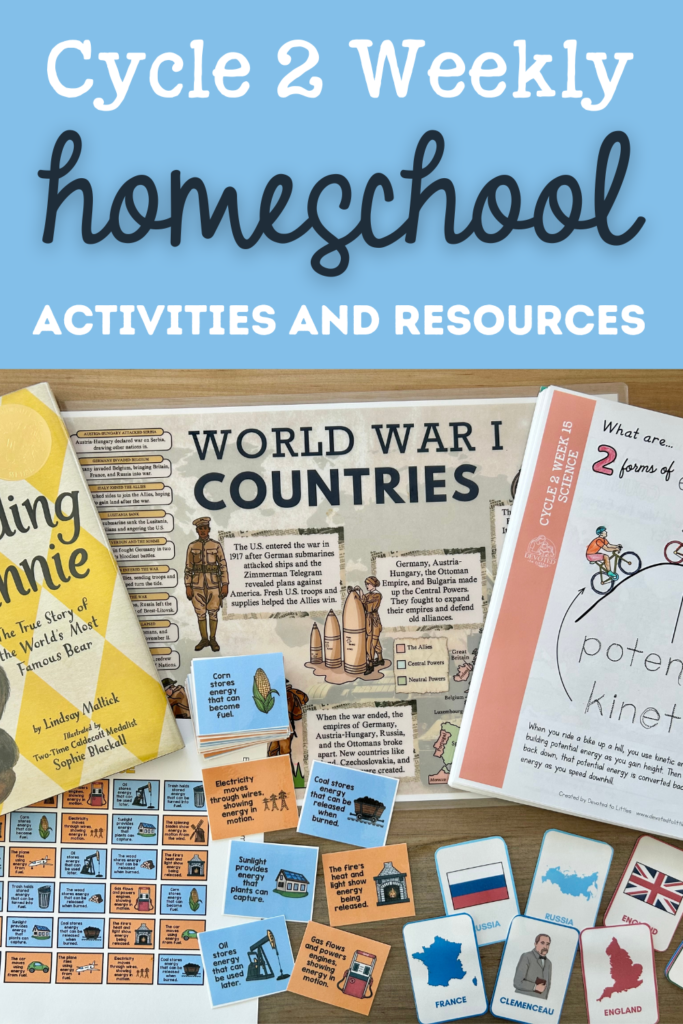 cycle 2 weekly homeschool activities pinterest pin