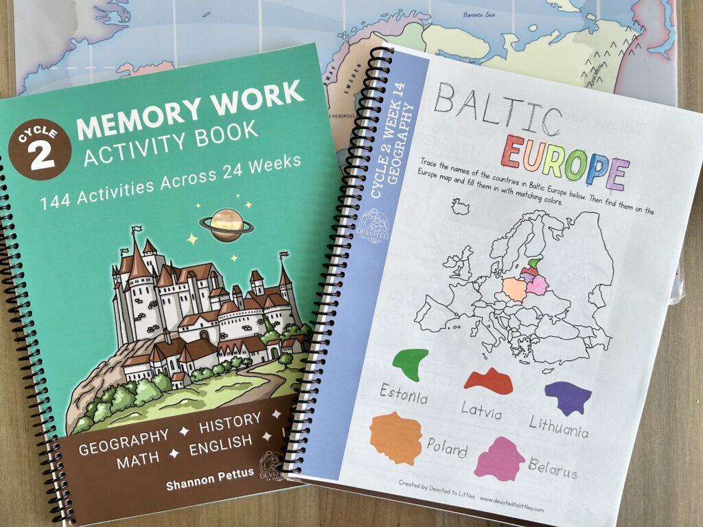 cycle 2 week 13 memory work activity book page on table