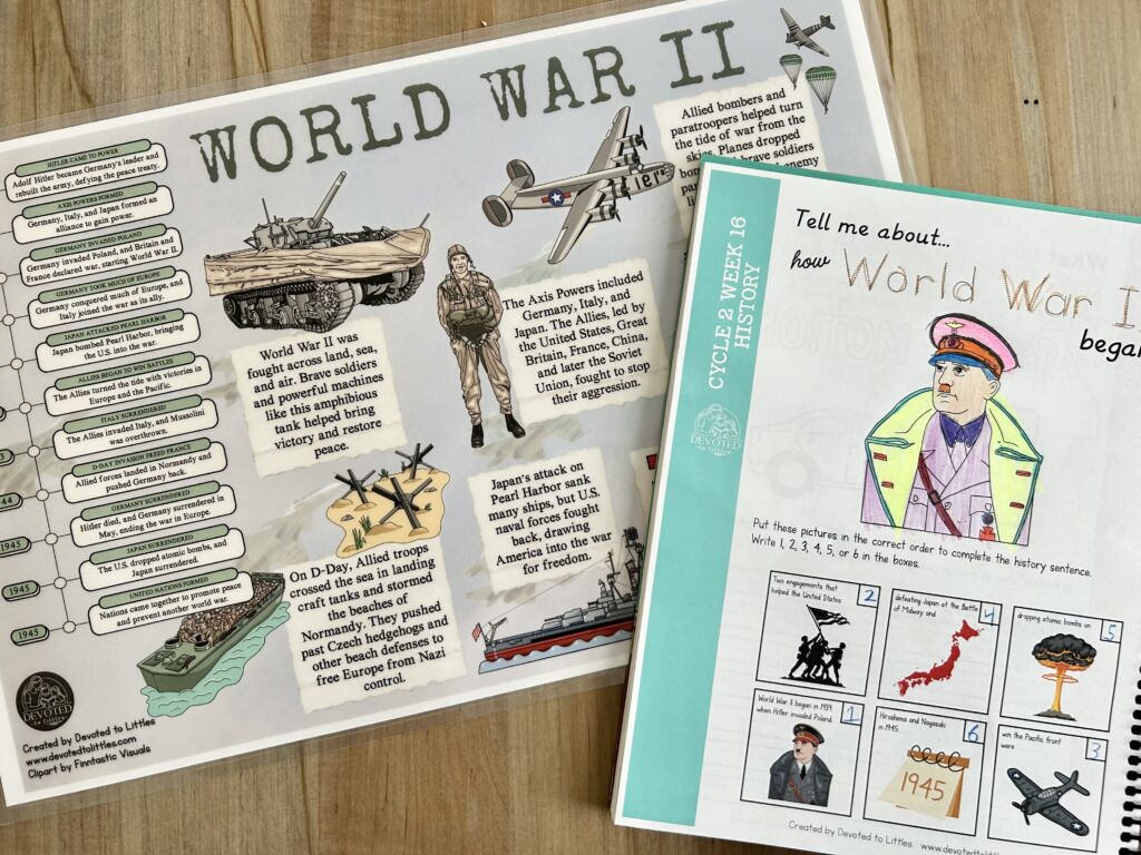 world war 2 history activity page and activity book