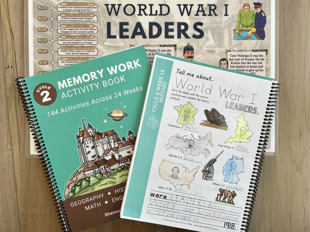 world war I history activity page and activity book