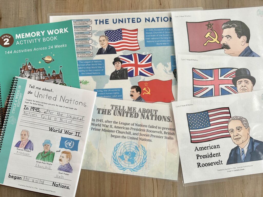 history materials out on table