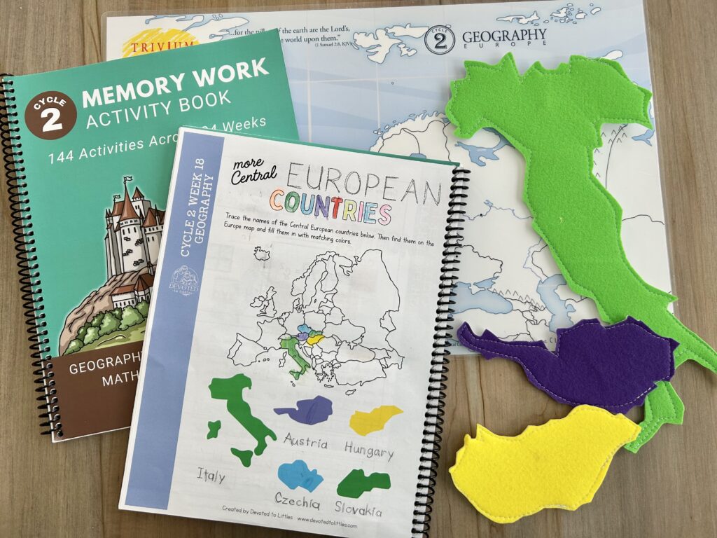 geography resources and materials on table