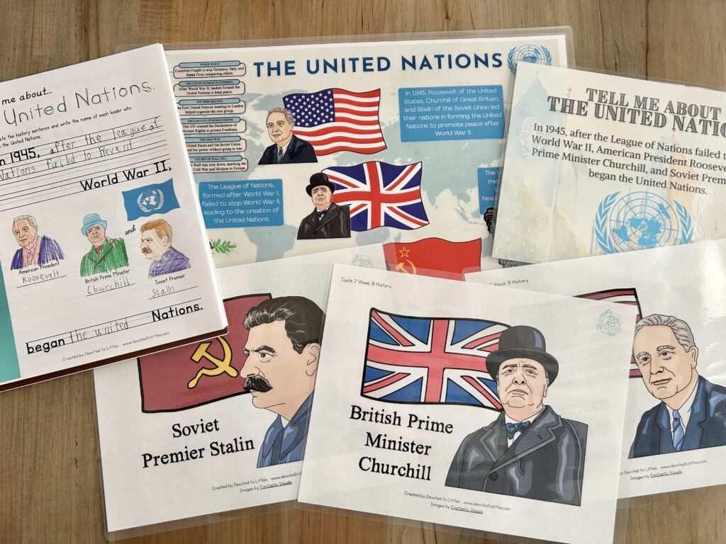 united nations signs and materials on table