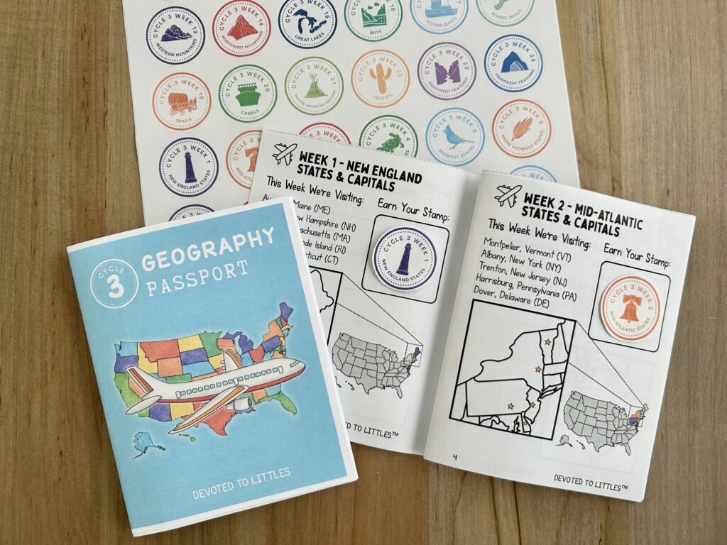 cycle 3 geography passport and stamps