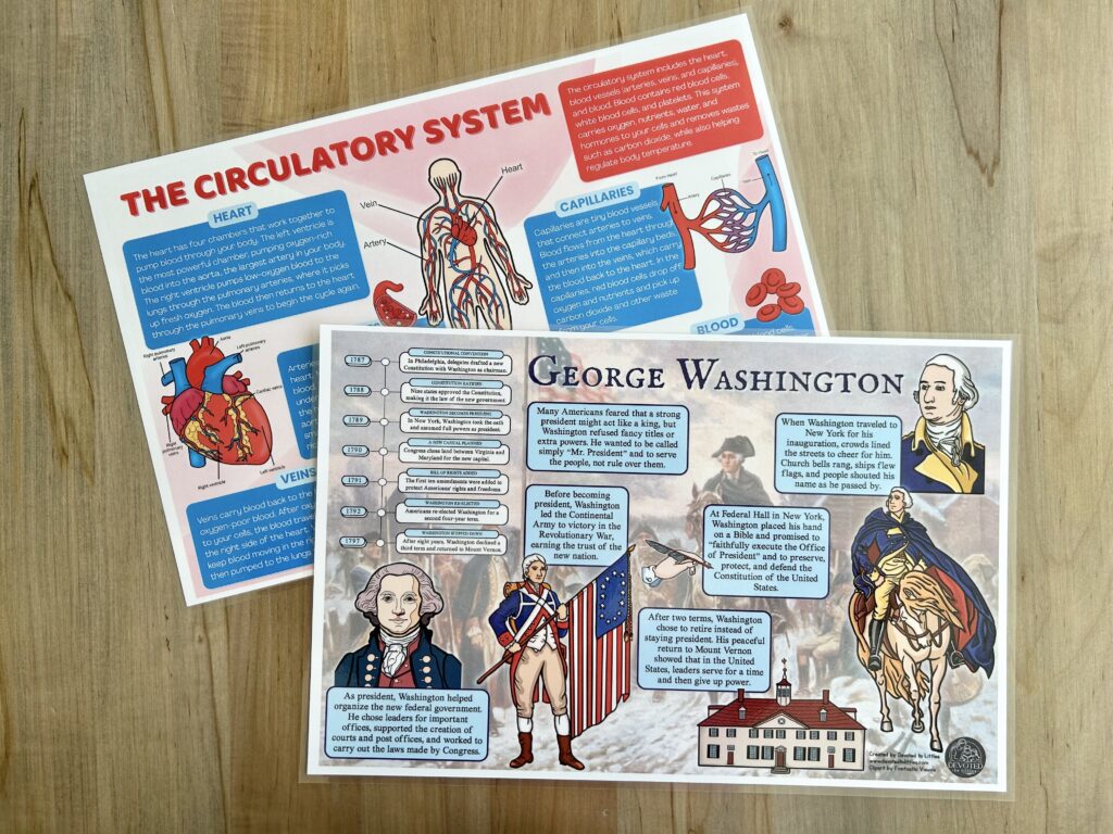 science and history placemats