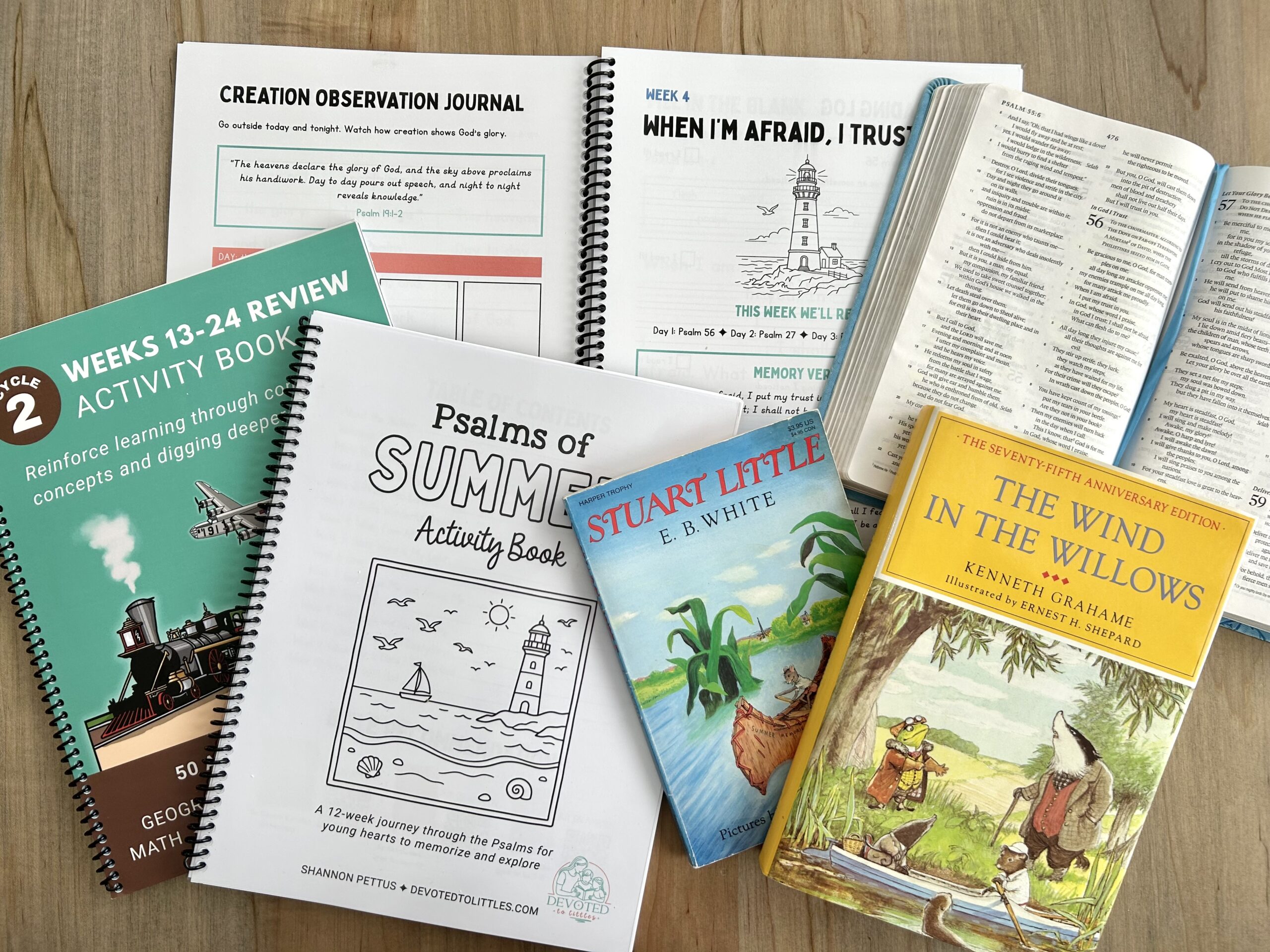 summer homeschool activities on table